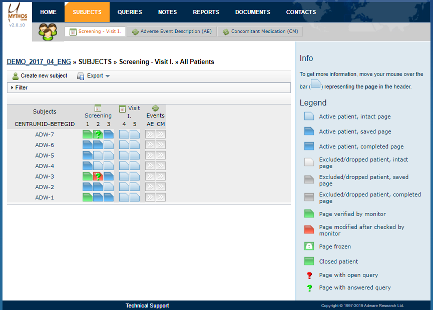 Image 2 - Custom database: Subject page