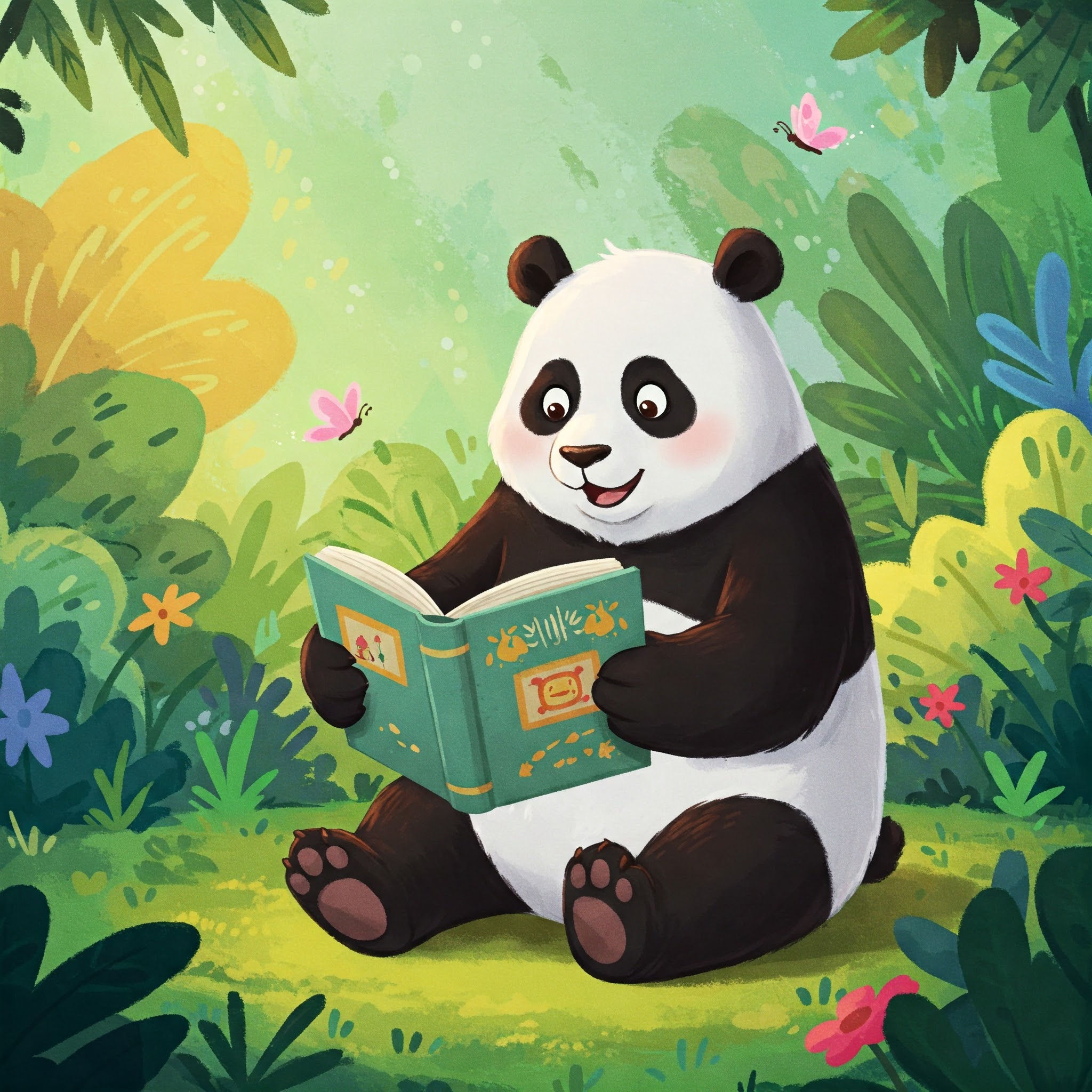 Illusztráció: panda levelet olvas