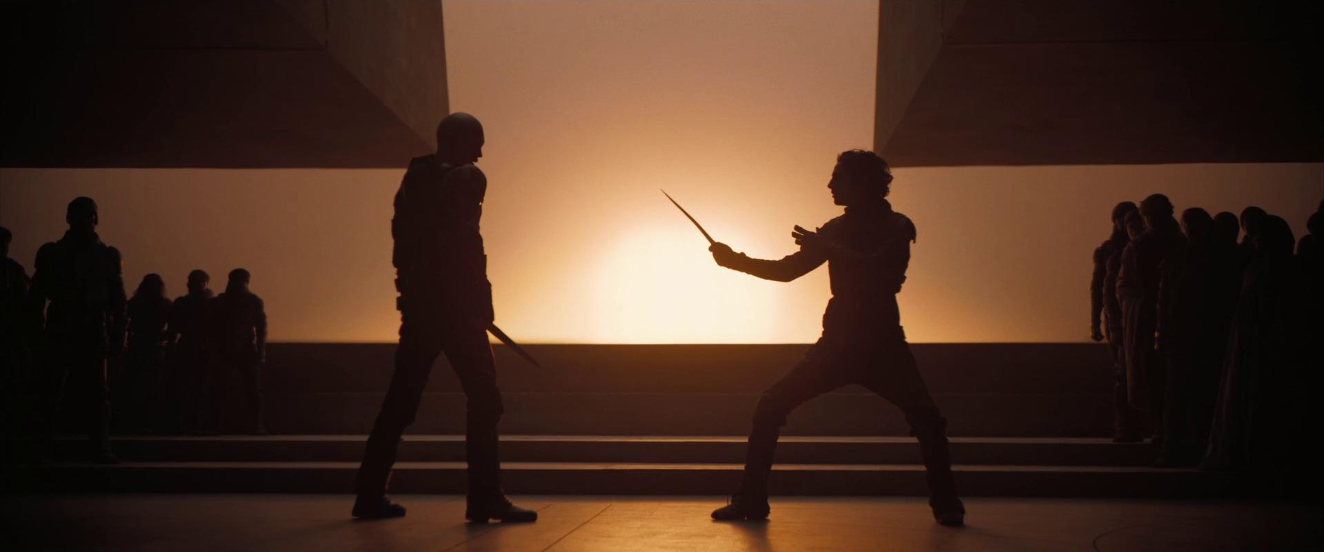 Paul Atreides and Feyd-Rautha Harkonnen duel
