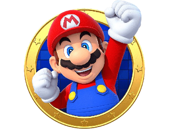 A második logó, a képen Mario van