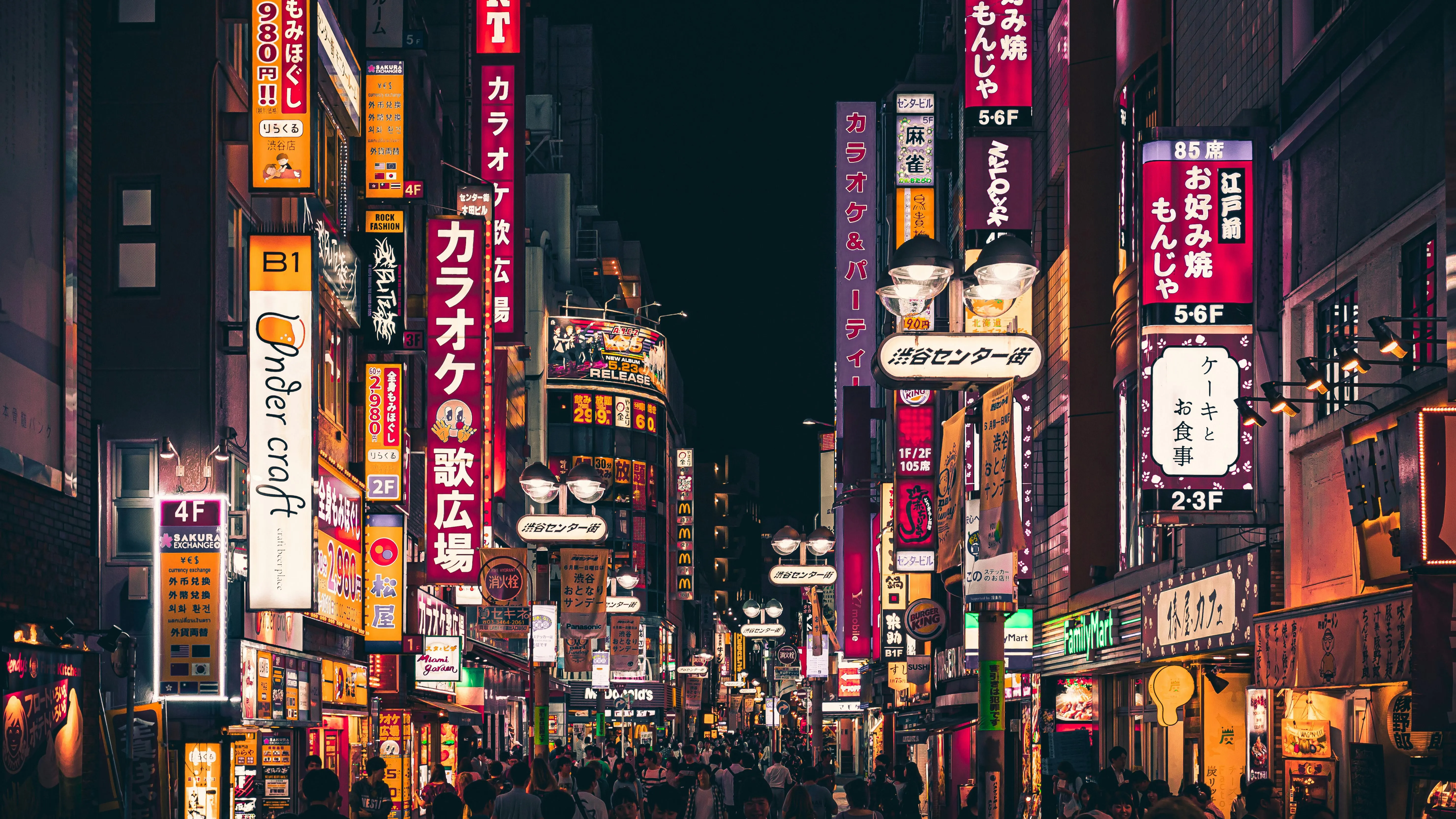 The bustling streets of Tokyo's city center