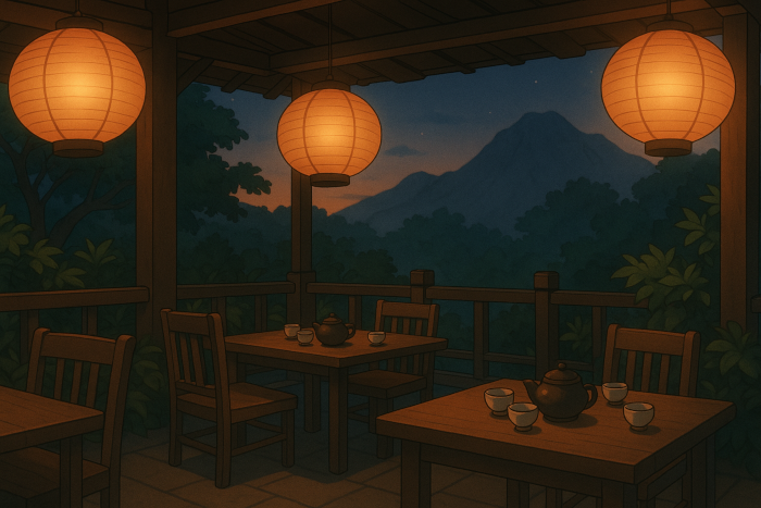 The cosy interior of the teashop