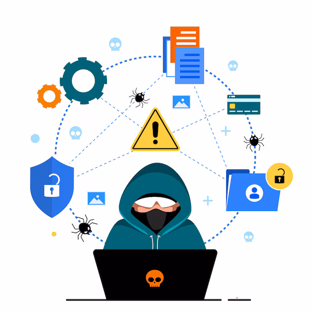 Visual representation of common cybersecurity threats