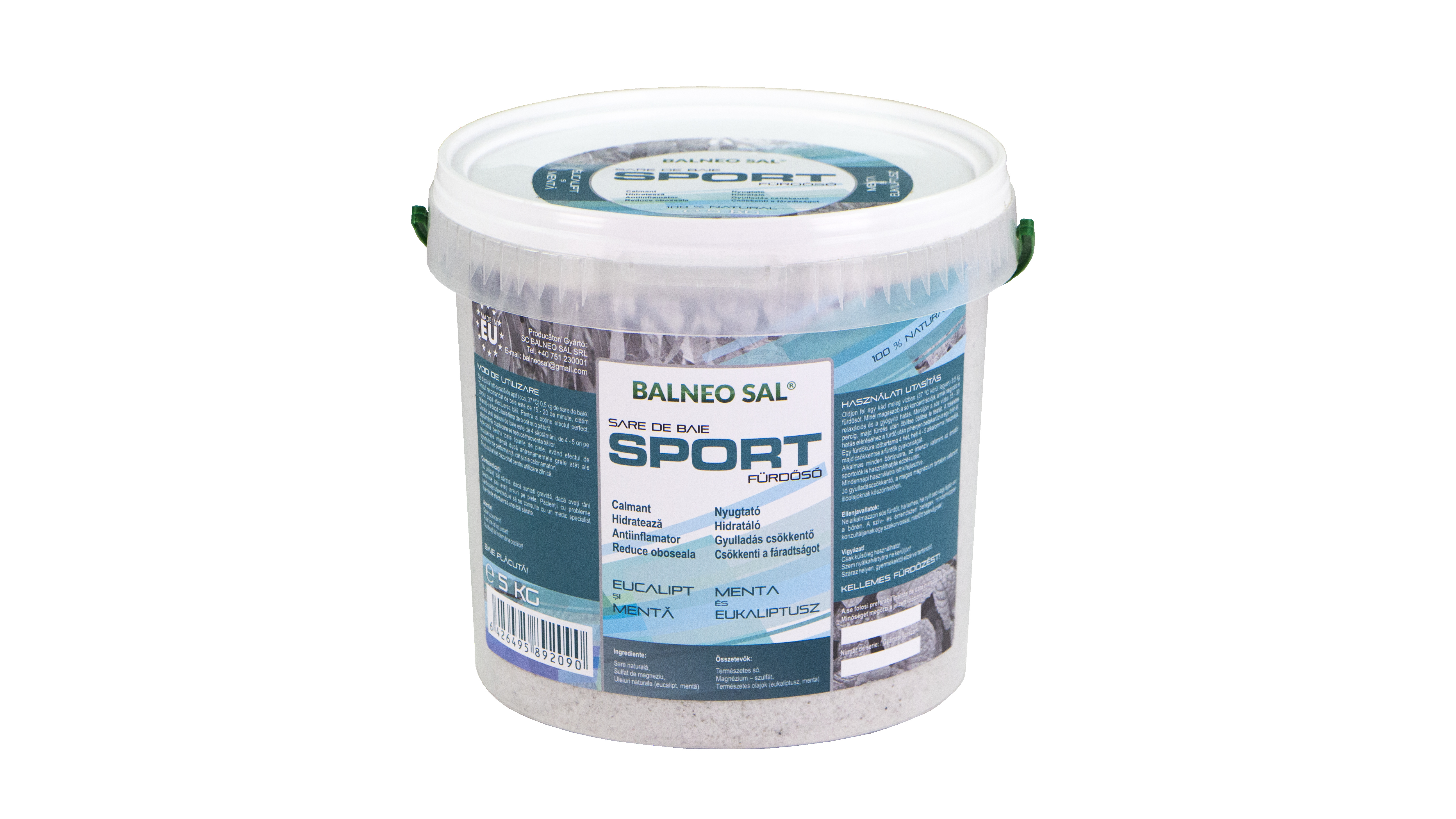 Sport fürdősó menta és eukaliptusz 5 kg kiszerelés