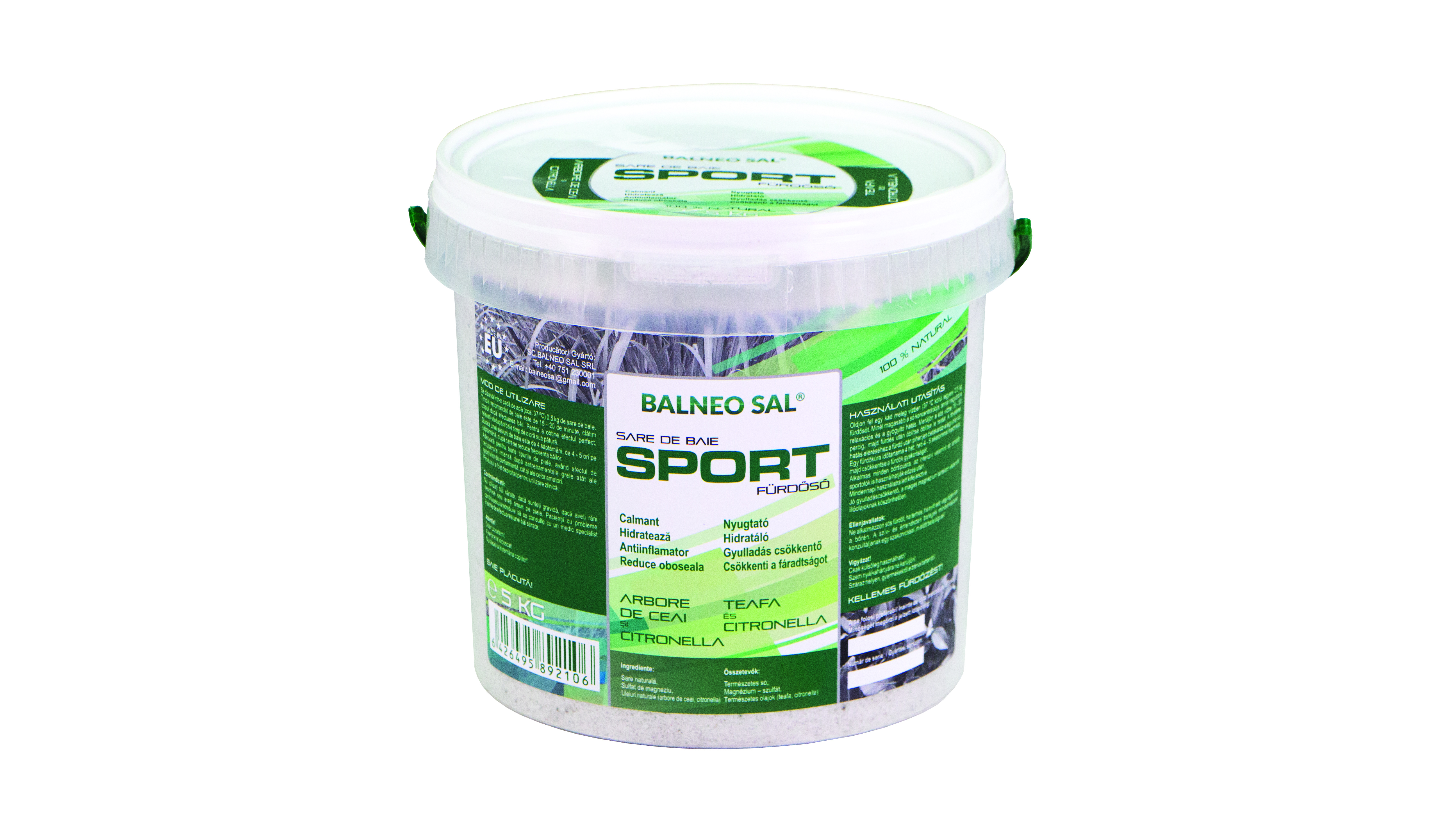 Sport fürdősó teafa és citronella 5 kg kiszerelés