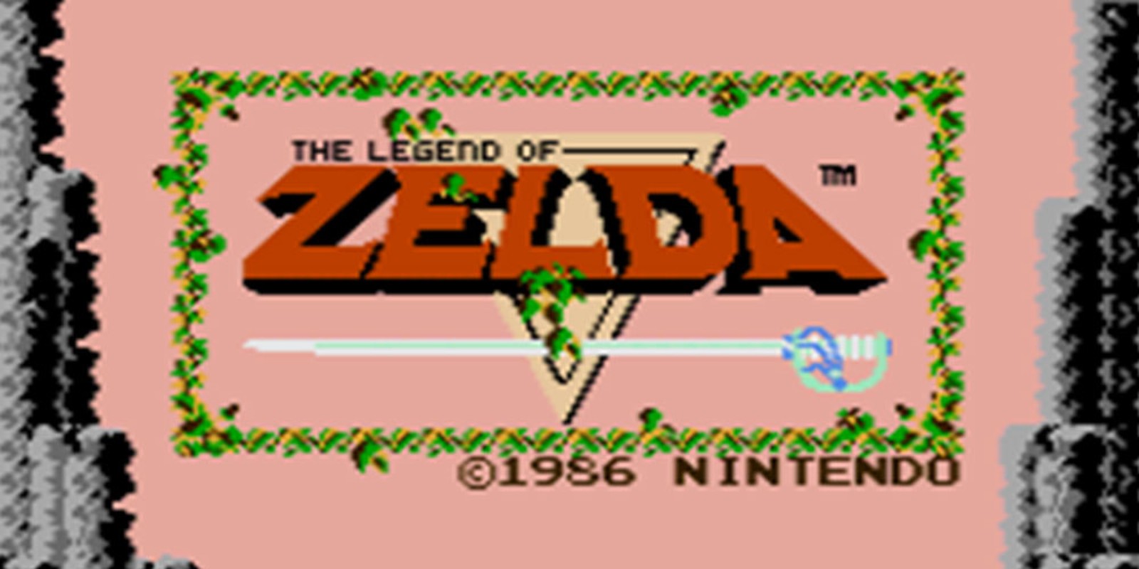 A The legend of Zelda logó látható és egy nagy pusztaság alatta.