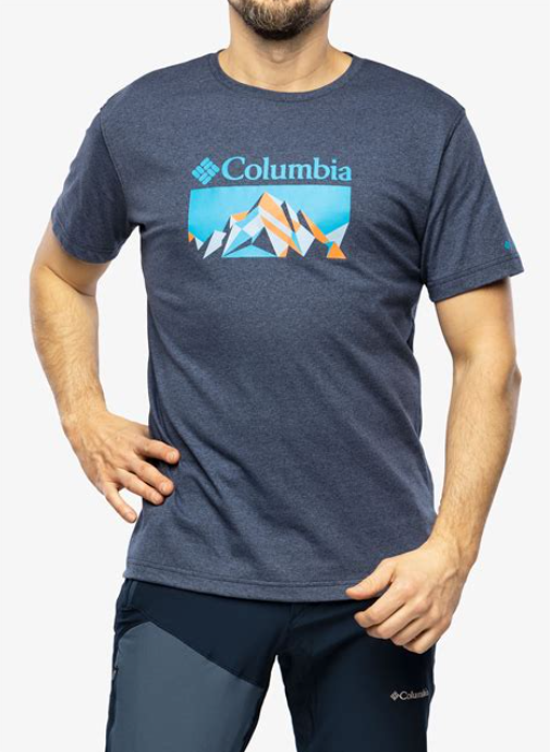 Kőhatású póló grafikus nyomattal, slim fit szabással