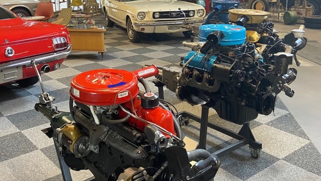 Two Ford Mustang engines