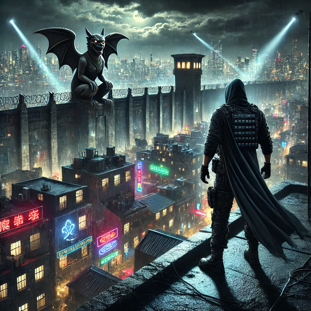 Batman Arkham City-re néz egy épületről