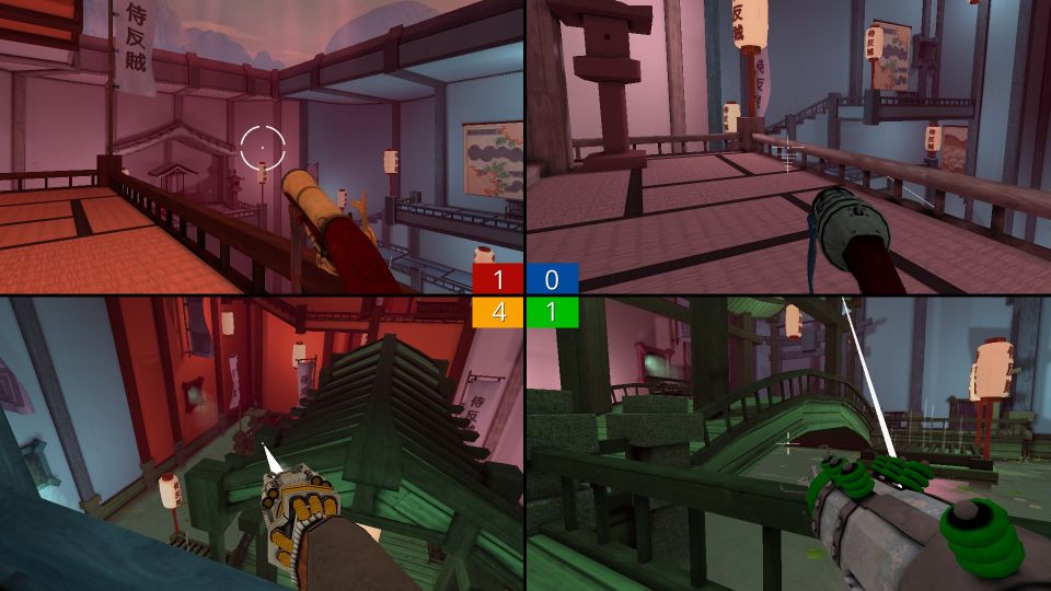 Képernyőkép a Screencheat játékmenetéről (4 játékos esetén)