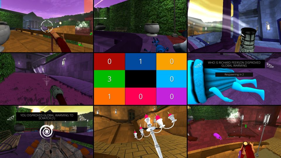 Képernyőkép a Screencheat játékmenetéről (8 játékos esetén)