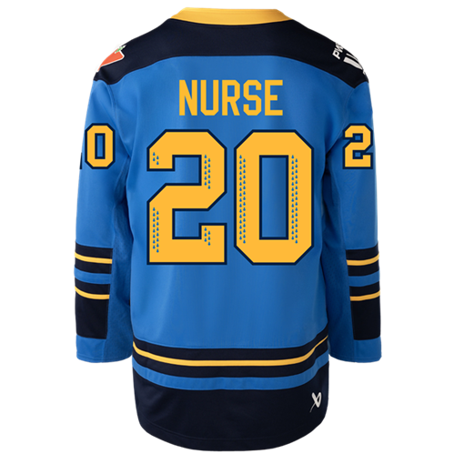 A picture of the back of the Sceptres's jersey. It has Sarah Nurse's name and number on it.