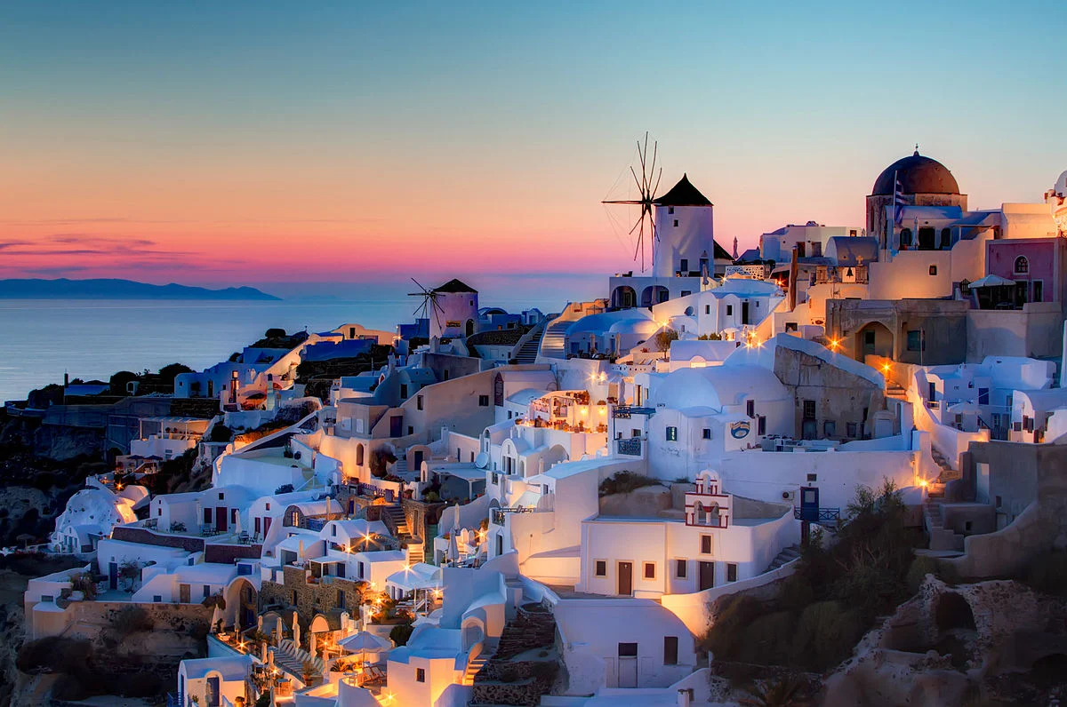 Sunset in Santorini, Greece