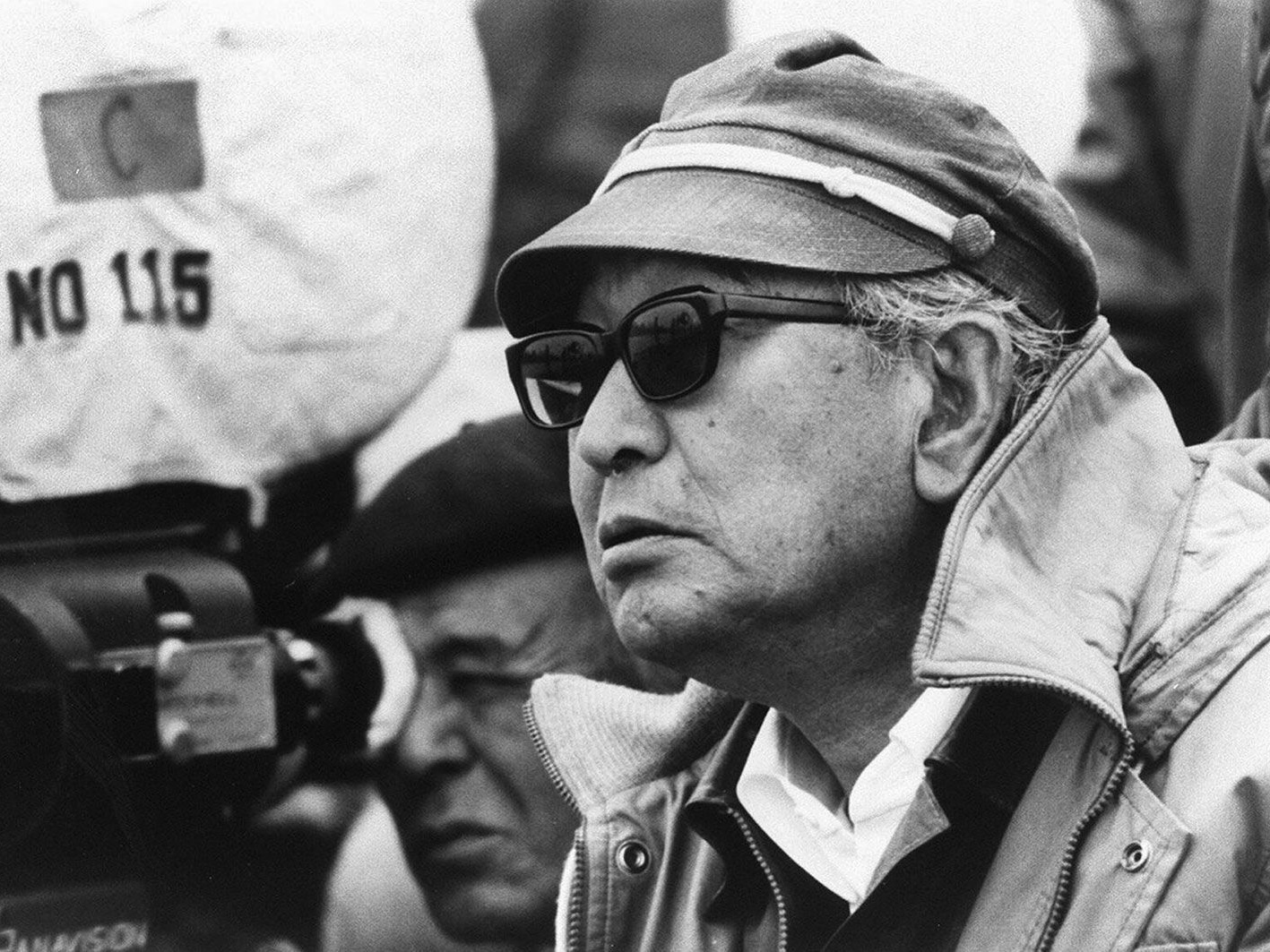 Akira Kurosawa on set of one of his movies