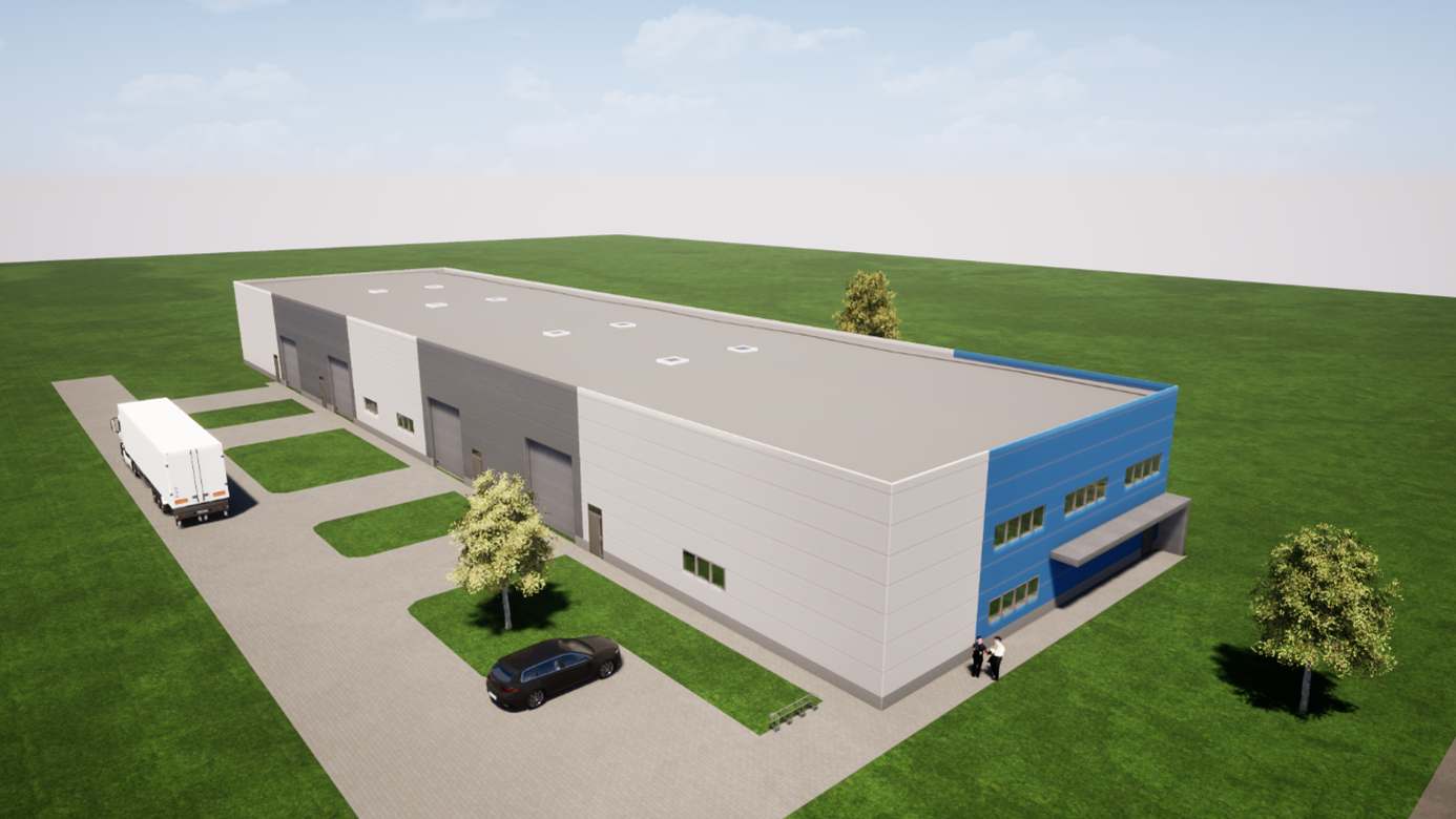 1600 m2-es raktárcsarnok tervezése Iszkaszentgyörgy