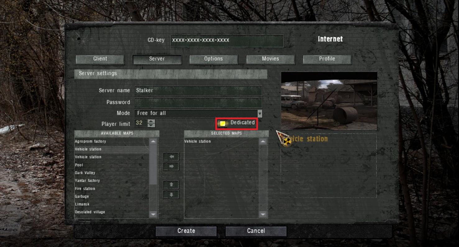 szervervalaszto menu