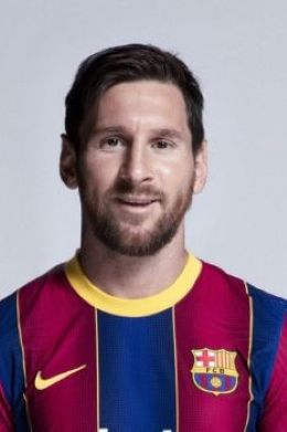 Lionel Messi portréja a csapat mezében